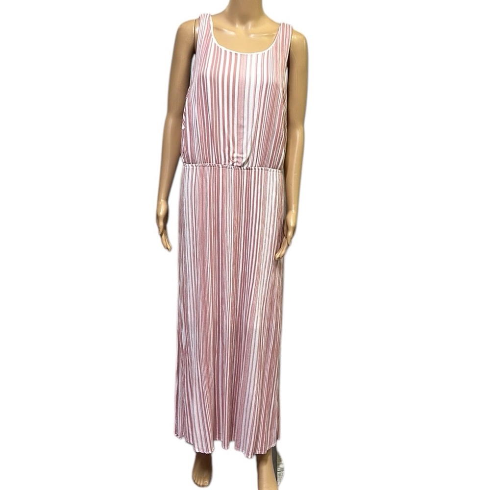 Charming Charlie Sleeveless Striped Keyhole Back Side Slit Maxi Dress Womens 1X